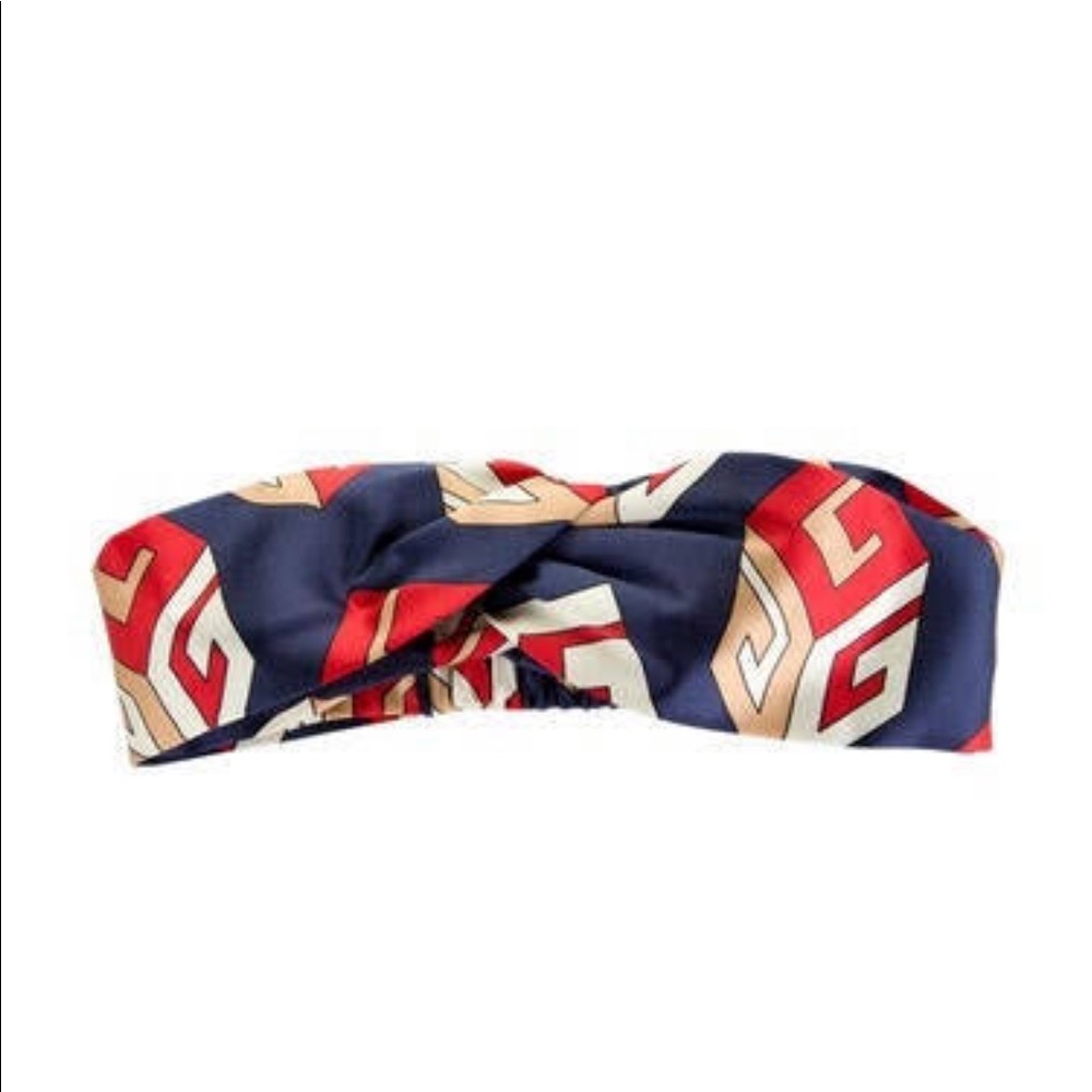 Beautiful abstract Navy Gucci silk headband.
